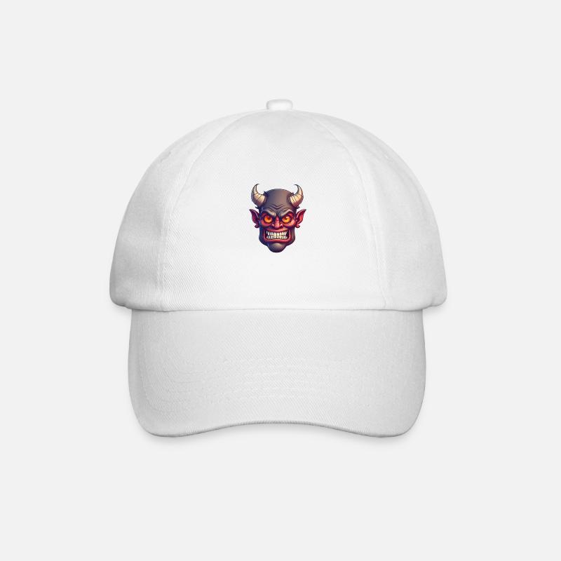 Tête de diable démoniaque d’Halloween - Casquette classique - blanc/blanc