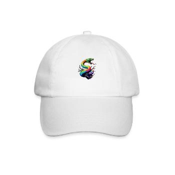 Colorful Snake Illustration - Baseball Cap - white/white - Front