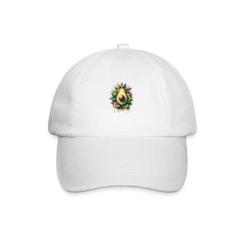 Avocado Fruit Painting Flowing Paint - Baseball Cap - white/white - Front