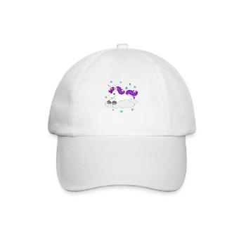Süßes Einhorn auf Wolke - Baseballkappe - Weiß/Weiß - Vorne