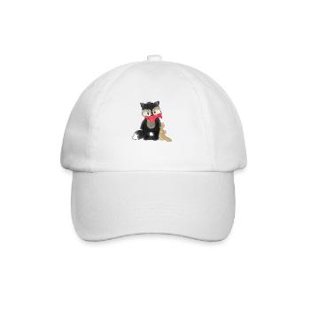 Raccoon with Comforter - Baseball Cap - white/white - Front