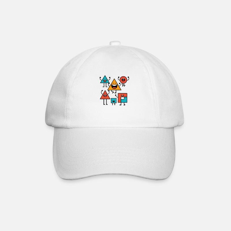 Design "Geo Laughics" - Baseballkappe - Weiß/Weiß
