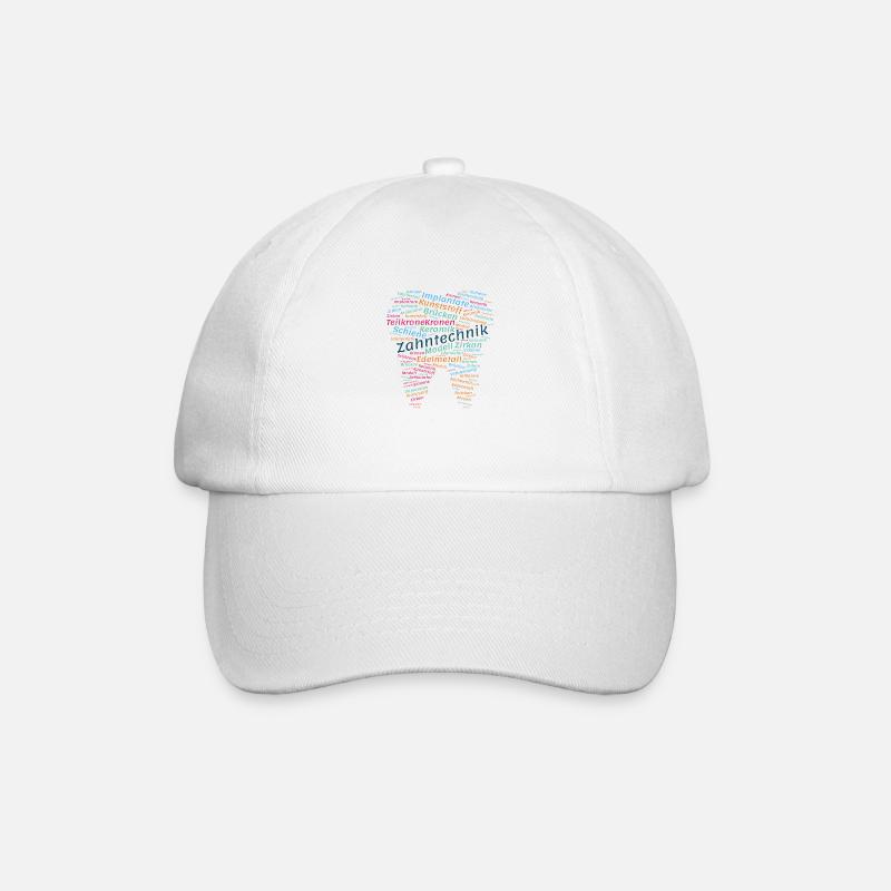 Dental Technology Wordcloud colorful - Baseball Cap - white/white