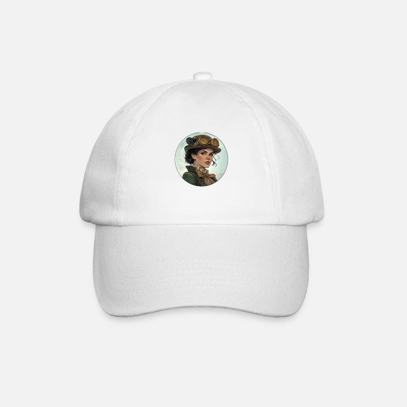 Timeless steampunk style for explorers - Baseball Cap - white/white