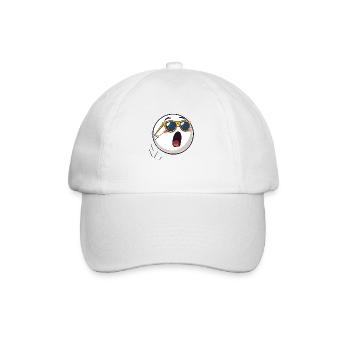 Anthropomorphized tennis Ball with Sunglasses - Baseball Cap - white/white - Front