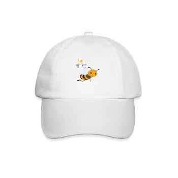 Süßes Bienen-Motiv – Bee my friend für Kinder - Baseballkappe - Weiß/Weiß - Vorne