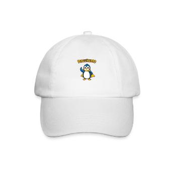Pingouin joyeux se tenant audacieusement avec une écharpe - Casquette classique - blanc/blanc - Devant