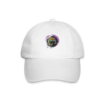Brüllender Tiger - Baseballkappe - Weiß/Weiß - Vorne