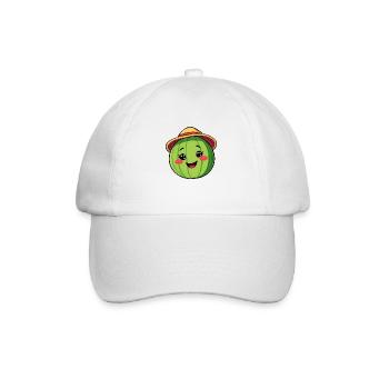 Pastèque souriante avec chapeau de soleil - Bande dessinée originale - Casquette classique - blanc/blanc - Devant