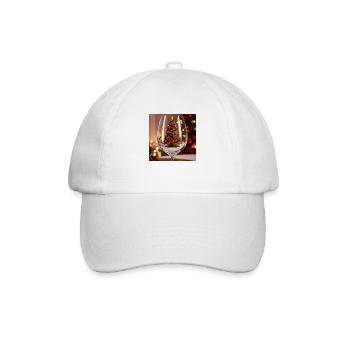 Sapin de Noël dans un verre à vin - Casquette classique - blanc/blanc - Devant