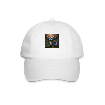 Cute colorful magic dragon in fantasy world - Baseball Cap - white/white - Front