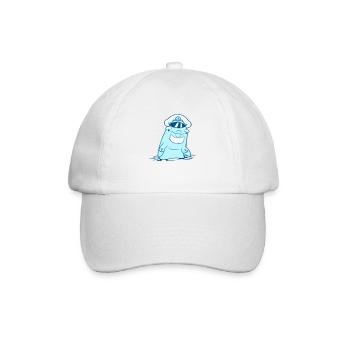 drôle vieux dauphin capitaine mignon dessin animé bande dessinée - Casquette classique - blanc/blanc - Devant