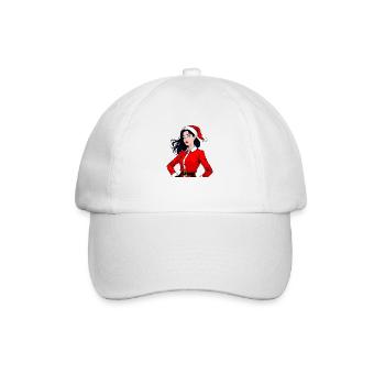 weihnachtsfrau Weihnachten female mrs. santa clara - Baseball Cap - white/white - Front