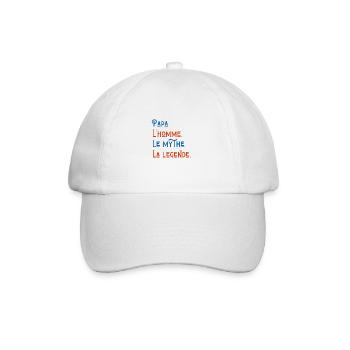 Papa der Mann der Mythos die Legende - Geschenkidee Papa - Baseballkappe - Weiß/Weiß - Vorne