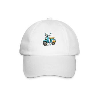 DDR Moped – Vintage Charme im Retro-Stil - Baseballkappe - Weiß/Weiß - Vorne