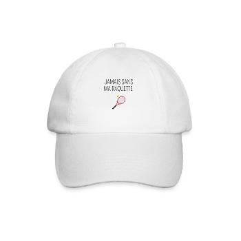 Never Without My Racket - Tennis Gift Idea - Baseball Cap - white/white - Front