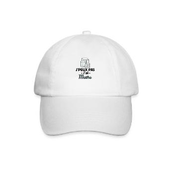 Je peux pas j'ai maths cadeau geek - Casquette classique - blanc/blanc - Devant