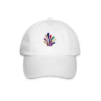 Acht Linienförmigen Muster mit verschiedenen Farbe - Baseballkappe - Weiß/Weiß - Vorne