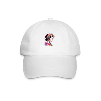 Japanese Woman Portrait Geisha Tradition Abstract - Baseball Cap - white/white - Front