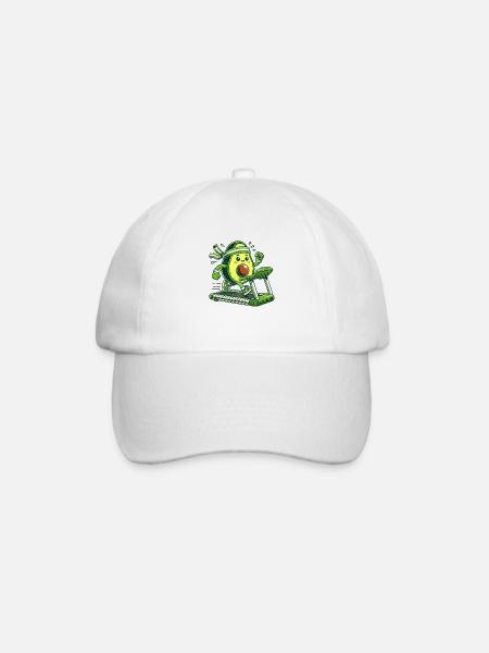 Eine sportliche Avocado - Baseballkappe - Weiß/Weiß