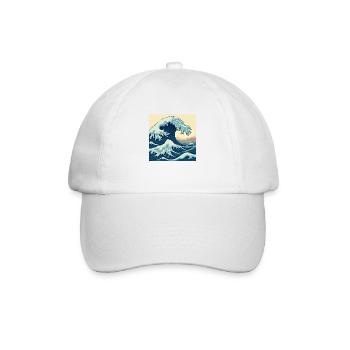 Fantastic Atlantic Ocean - Retro Ocean Waves - Baseball Cap - white/white - Front