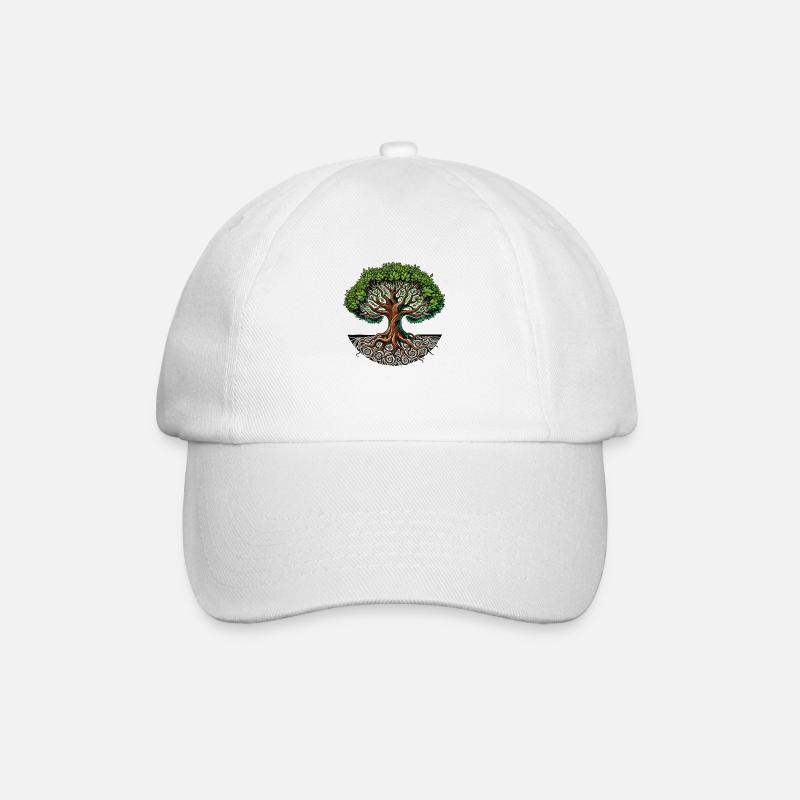 baum des lebens - Baseballkappe - Weiß/Weiß