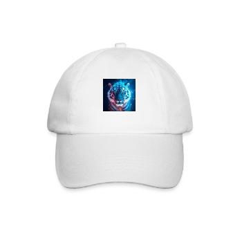 Tigre lumineux – Art mystique en bleu - Casquette classique - blanc/blanc - Devant