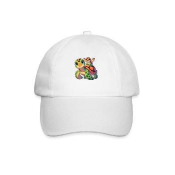 Tortoise mother with child - Baseball Cap - white/white - Front