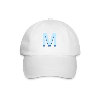 Lettre m bleu pop et moderne - Casquette classique - blanc/blanc - Devant