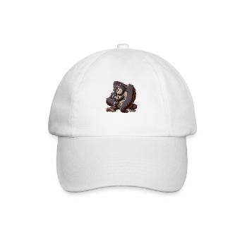 Gorilla mom with child frolicking - Baseball Cap - white/white - Front