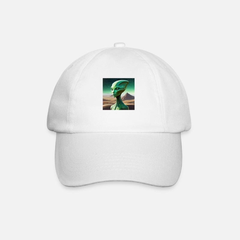 Green Alien - Baseball Cap - white/white