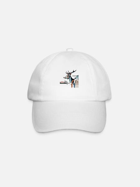 Modern Hirsch Design #1 - Baseballkappe - Weiß/Weiß