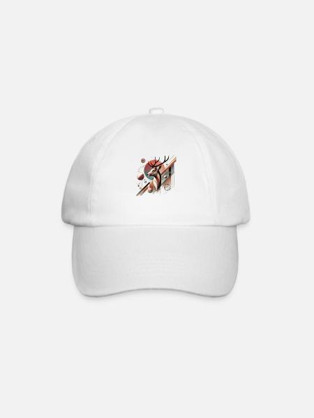Modern Hirsch Design #2 - Baseballkappe - Weiß/Weiß