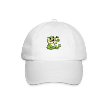 Grenouille mère avec enfant gambadant - Casquette classique - blanc/blanc - Devant