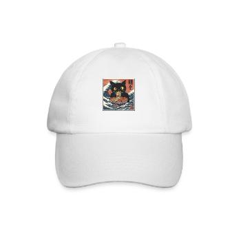 Chat Ramen Vieux Vintage Japonais Drôle Cadeau - Casquette classique - blanc/blanc - Devant