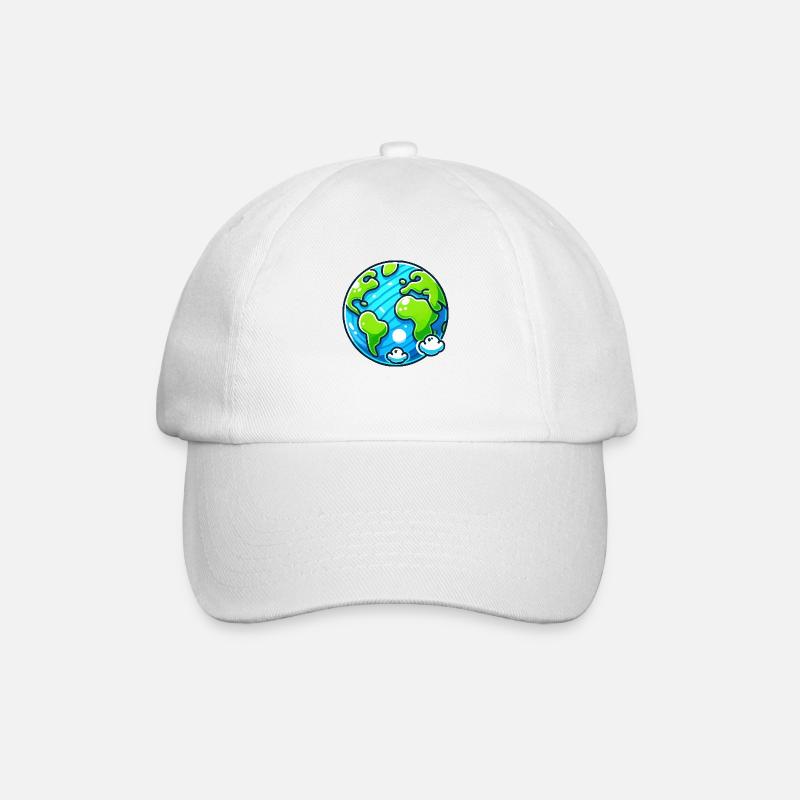 erde planet - Baseballkappe - Weiß/Weiß
