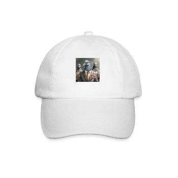 Doves in suits - Baseball Cap - white/white - Front