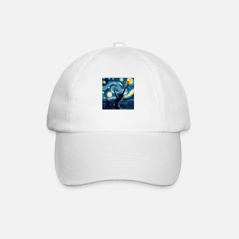 Volleyball Spieler Van Gogh - Baseballkappe - Weiß/Weiß