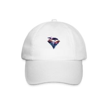 Fantasievoller Wal - Baseballkappe - Weiß/Weiß - Vorne