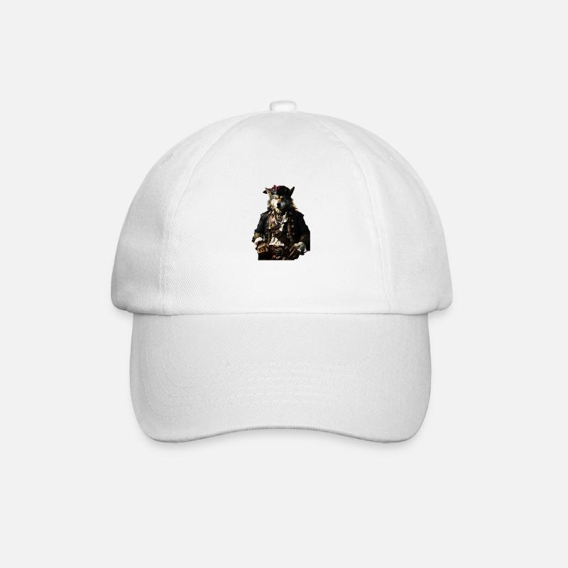 Piraten Wolf - Baseballkappe - Weiß/Weiß