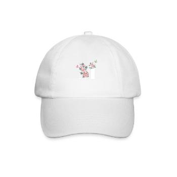 Letter m pink flowers - Baseball Cap - white/white - Front