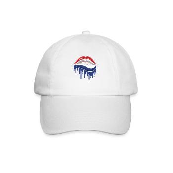 Lèvres de dessin animé aux couleurs des Pays-Bas - Casquette classique - blanc/blanc - Devant