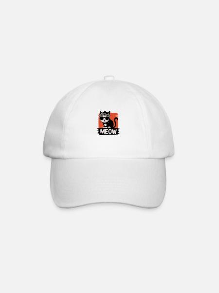 Lunettes de soleil Meow Cat - Funny Cat Lover Design - Casquette classique - blanc/blanc