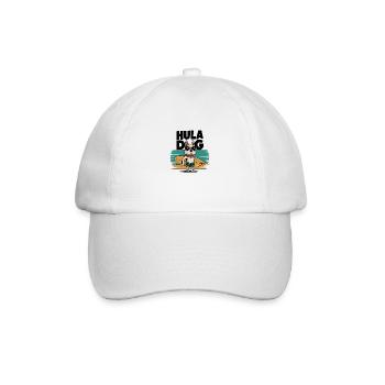 Hula Hund - Lustiges Sommerdesign - Baseballkappe - Weiß/Weiß - Vorne