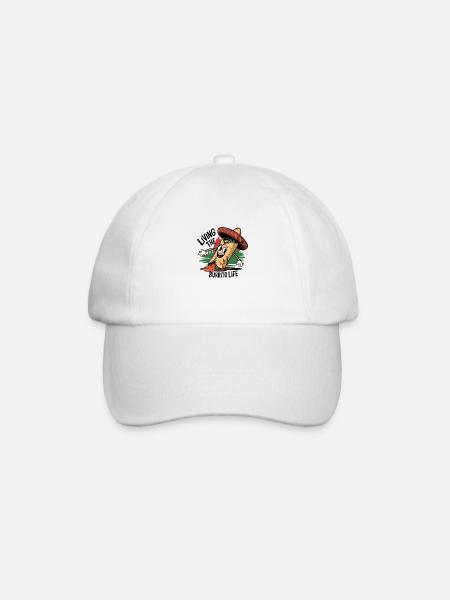 Living the Burrito Life - Funny Foodie - Baseball Cap - white/white