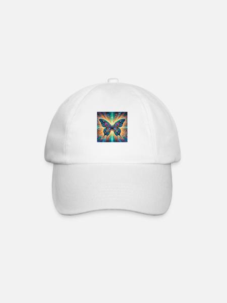 Krafttier Schmetterling - Baseballkappe - Weiß/Weiß
