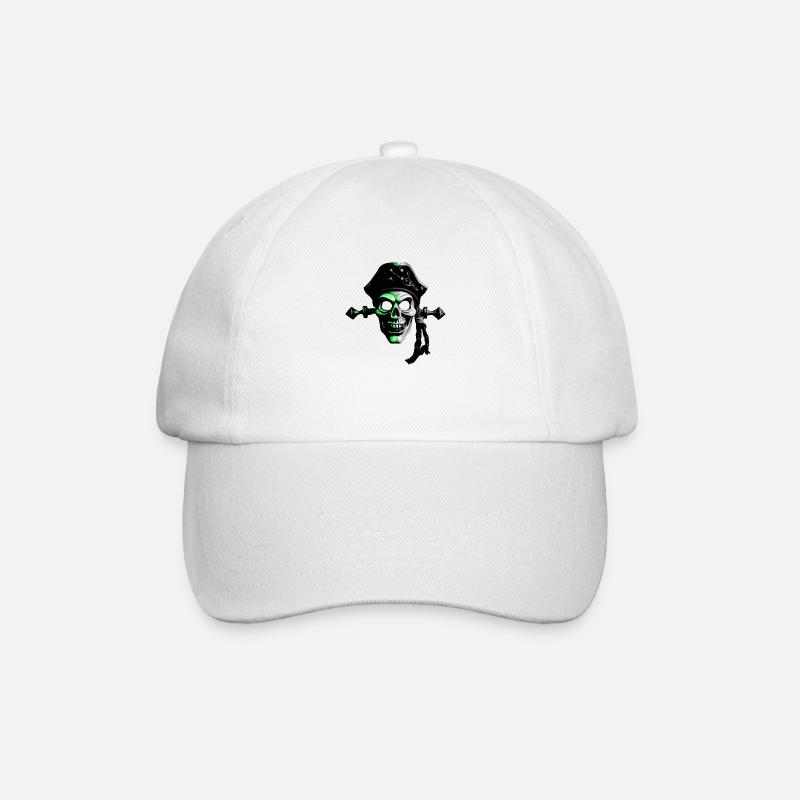 Pirat Comicart Green - Baseballkappe - Weiß/Weiß