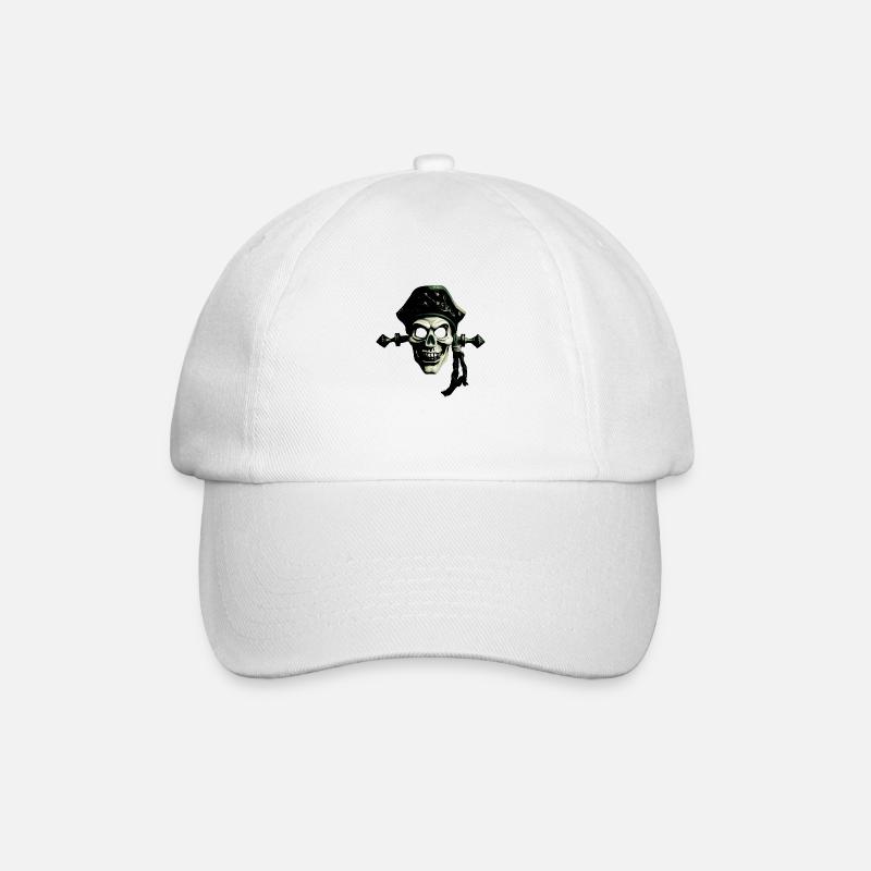 Pirat Ghost - Baseballkappe - Weiß/Weiß