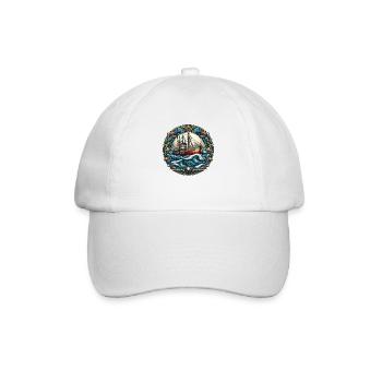 Fishing boat - Baseball Cap - white/white - Front