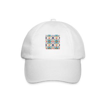 Colourful Folk Floral Pattern – Traditional Art - Baseball Cap - white/white - Front